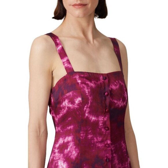 💕CINQ A SEPT💕 Tie Dye Alexa Satin Midi Dress - Picture 11 of 16